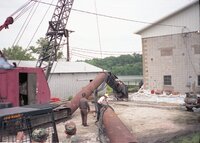 1993 Flood water being piped into the Iowa River