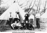 Cadets with tent, The University of Iowa, ca. 1916