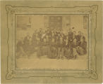 Liberal arts class of 1877 on steps of Old Capitol, The University of Iowa, 1877