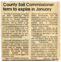 County Soil Commissioner Term To Expire