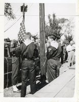 Unidentified Boy Scouts  Prepare to Raise American Flag