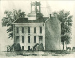 Architectural drawing of Mechanics' Academy, the University of Iowa, 1850