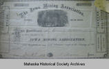 Daniel Nelson's Mining Share Certificate/Note, December 4, 1868; Oskaloosa, Iowa; Mahaska County