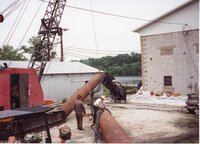 1993 Flood water being piped into the Iowa River