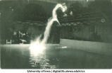 Homecoming fireworks display above pool, The University of Iowa, 1920s?