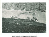 Marching band performing at football game, The University of Iowa, November 11, 1939?