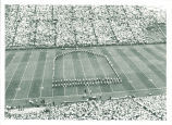 Marching band formation at Iowa vs. Washington football game, The University of Iowa, December 3, 1964
