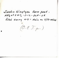 Justin Hingtgen farm pond, 1963