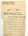 Seek women here for Coast Guard