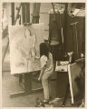 Art student painting, The University of Iowa, 1970