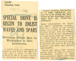 Special drive is begun to enlist WAVES and SPARS