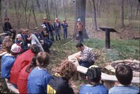 1984 Students enjoy an outing in the woods to learn about conservation