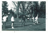 Members of the Scottish Highlanders practicing, The University of Iowa, October 1974