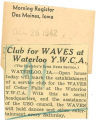 Club for WAVES at Waterloo Y.W.C.A.