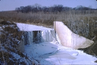 Culvert on the Mikels property in winter.