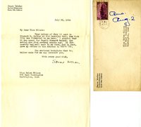 Stuart D. Walker letter to Helen Patricia (Patsy) Wilson exchanging bookplates. 