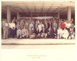 Group gathered for Van Allen Hall dedication, The University of Iowa, June 10, 1982