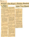 WAAC's son kept a broken bomber aloft two hours