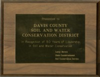 Plaque Presented to Davis County Soil and Water Conservation District