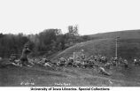 Cadets engaged in attack drill, The University of Iowa, May 21, 1918