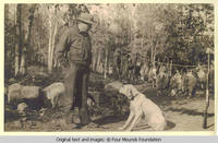 Bill Burden in casual clothes with a dog