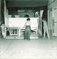 Drama students moving scenery and sets, The University of Iowa, 1930s
