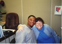 2001  District Conservationist Terrance Rudolph and Soil Conservationist Deb Nace pose for a photograph