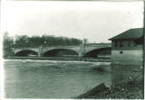 Hydroelectric Plant, dam and Burlington Street bridge from the southeast, the University of Iowa, 1920s?