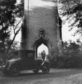 Couple embrace under the Campanile, 1954