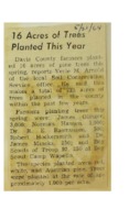 1964 - 16 Acres of Trees Planted This Year