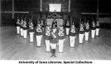 Drill team in formation, Field House, The University of Iowa, 1930