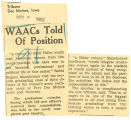 WAACs told of position