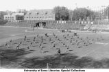 Cadets in bayonet practice on Iowa Field, The University of Iowa, 1918