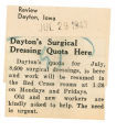 Dayton's surgical dressing quota here