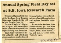 Annual Spring Field Day