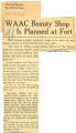 WAAC beauty shop is planned at fort