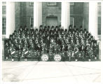 Scottish Highlanders in front of Old Capitol, The University of Iowa, 1960