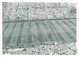 Marching band formation at Iowa vs. Washington football game, The University of Iowa, December 3, 1964