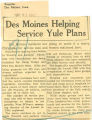 Des Moines helping service Yule plans