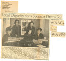 Local organizations sponsor drives for WAACs and WAVES