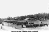 Governor's inspection of cadets on Iowa Field, The University of Iowa, April 20, 1917