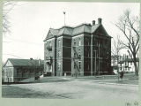 New Women's Gymnasium, left, and Calvin Hall, The University of Iowa,  ca. 1920