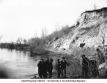 People near Dakota and Benton formations near Old Crills Mill on Sioux River below Westfield, Iowa, late 1890s or early 1900s