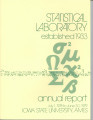 Statistical Laboratory Annual Report, July 1, 1978 to June 30, 1979