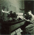 Man experiments with electricity, The University of Iowa, 1930s