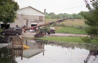 1993 Flood water being piped into the Iowa River