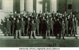 R.O.T.C. Basic cadets on steps of the Old Capitol, The University of Iowa, ca. 1943