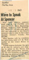 Wave to speak at Spencer