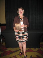 2012 Iowa Soil Conservation State Teacher Award Winner Nancy Carter and Des Momes, County SWCD Chairperson Maureen Hutchcroft 