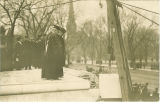 Cornerstone-laying ceremony for Gilmore Hall, the University of Iowa, circa 1909